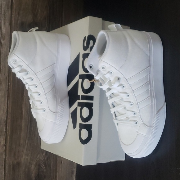 New‎ Adidas Bravada Mid Platform Womens Sneakers Size 9 White Skater Streetwear - Picture 3 of 10